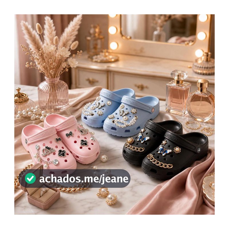 Chinelo Babuche Feminino + CHARMS GRÁTIS! Antiderrapante EVA Macio Confortável