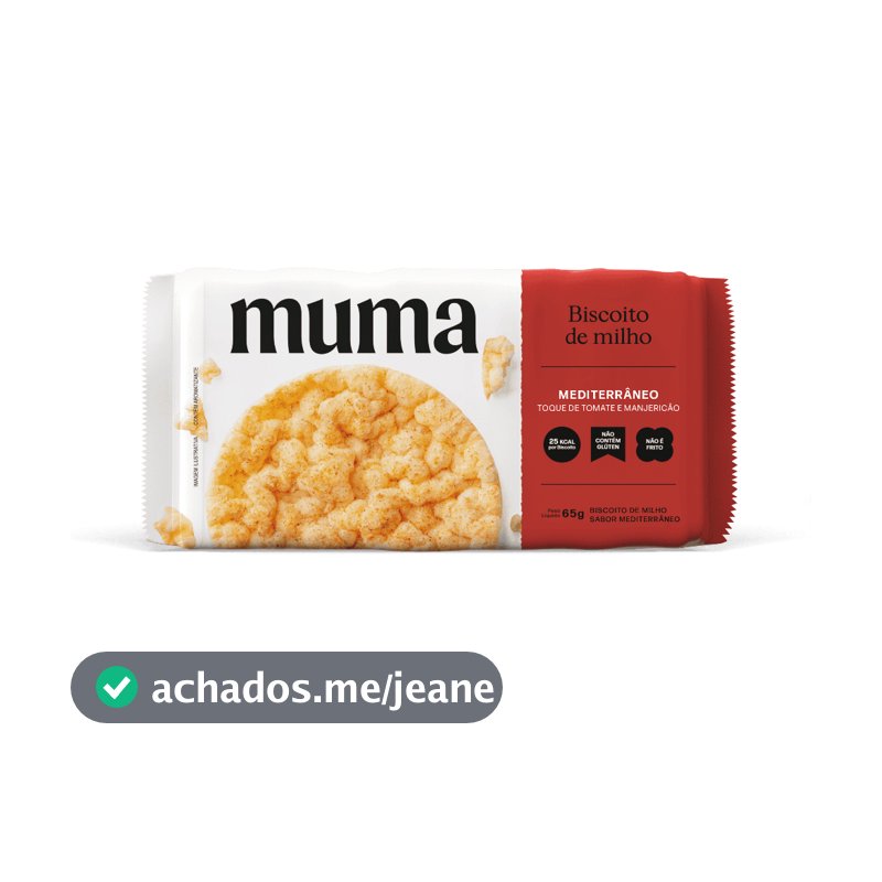 Baggio Café Muma Snacks Biscoito de Milho Sabor Mediterrâneo 65g - Pacote com 10 Biscoitos