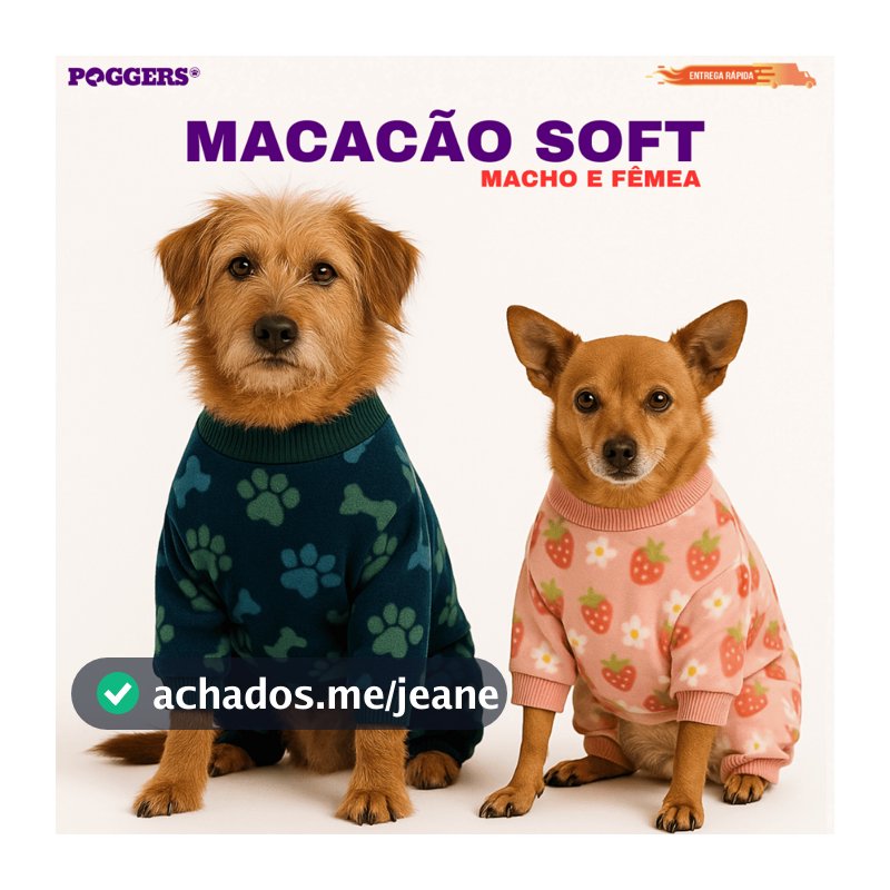 Roupa Pet para Cachorro e Gato Macacão de Frio Inverno 100% Soft Diversos Tamanhos Estampas Variadas