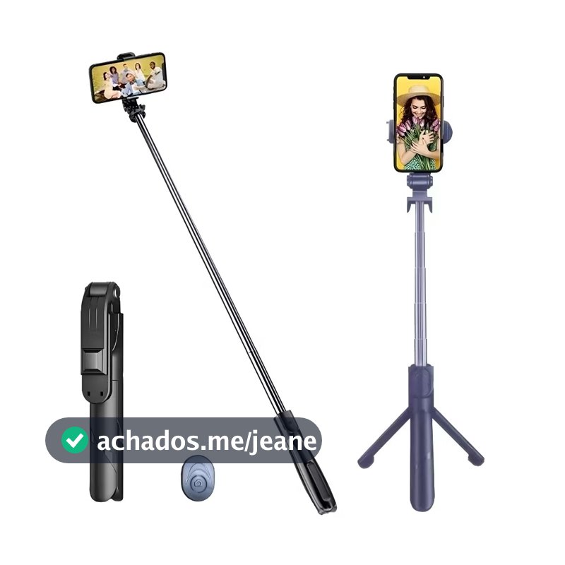 O tripé Bluetooth com bastão de selfie telescópico suporta telefones celulares, cores aleatórias