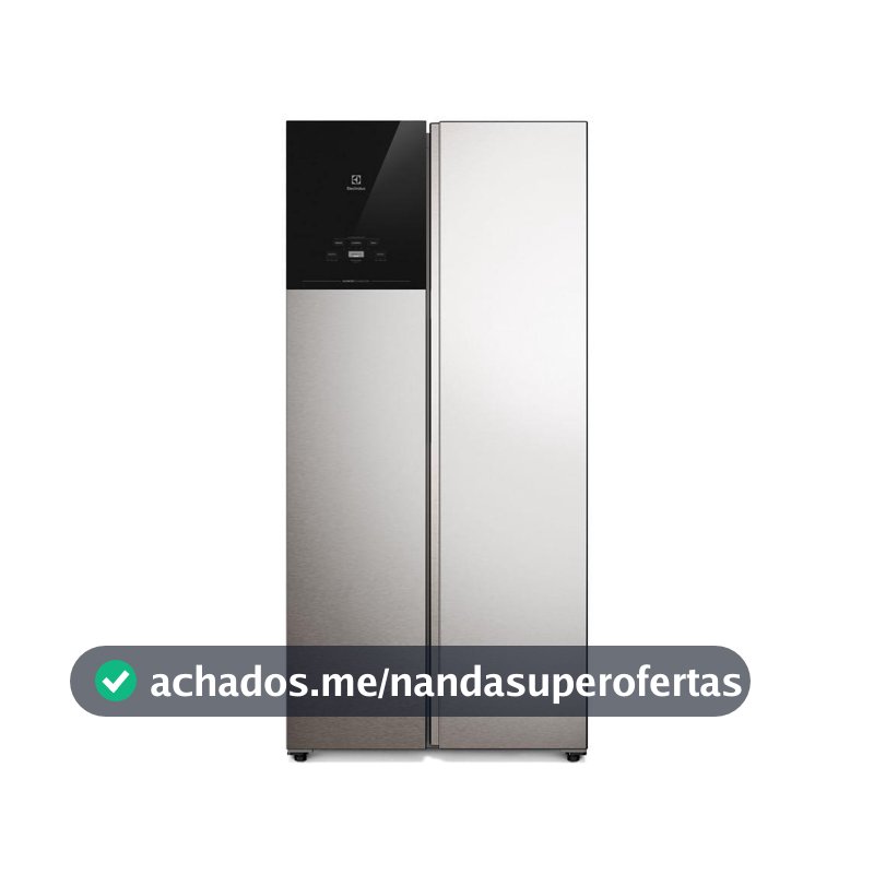 Geladeira Electrolux Frost Free Inverter 431L AutoSense Bivolt Side by Side Cor Inox Look (ES40S)