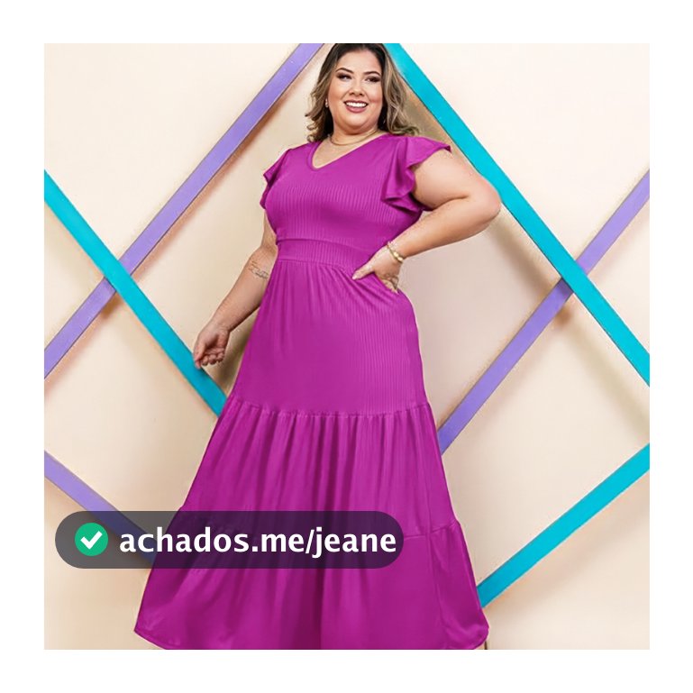 Vestido Longo Plus Size Elegante Manga Godê Confortável