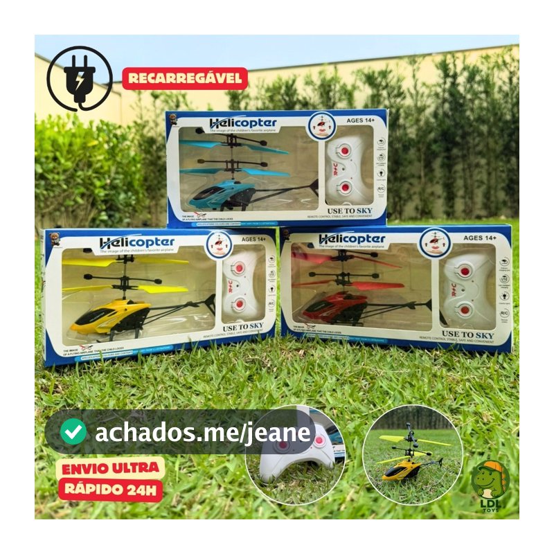 Brinquedo Helicóptero Drone Controle Remoto Sensor De Mão Voador Recarregável Infantil Luz LED