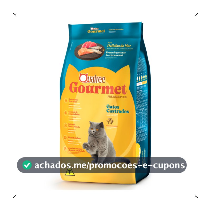 RAÇÃO QUATREE GOURMET GATO CASTRADO DELICIAS DO MAR 10KG