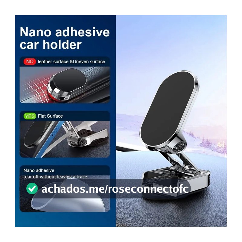Suporte Magnético Dobrável Telefone Carro Metal Universal Móvel Montagem Magnética Ar Zapstore