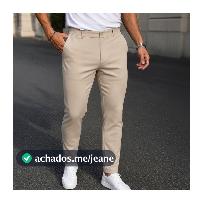 Calça Social Alfaiataria Masculina Slim Fit Tec