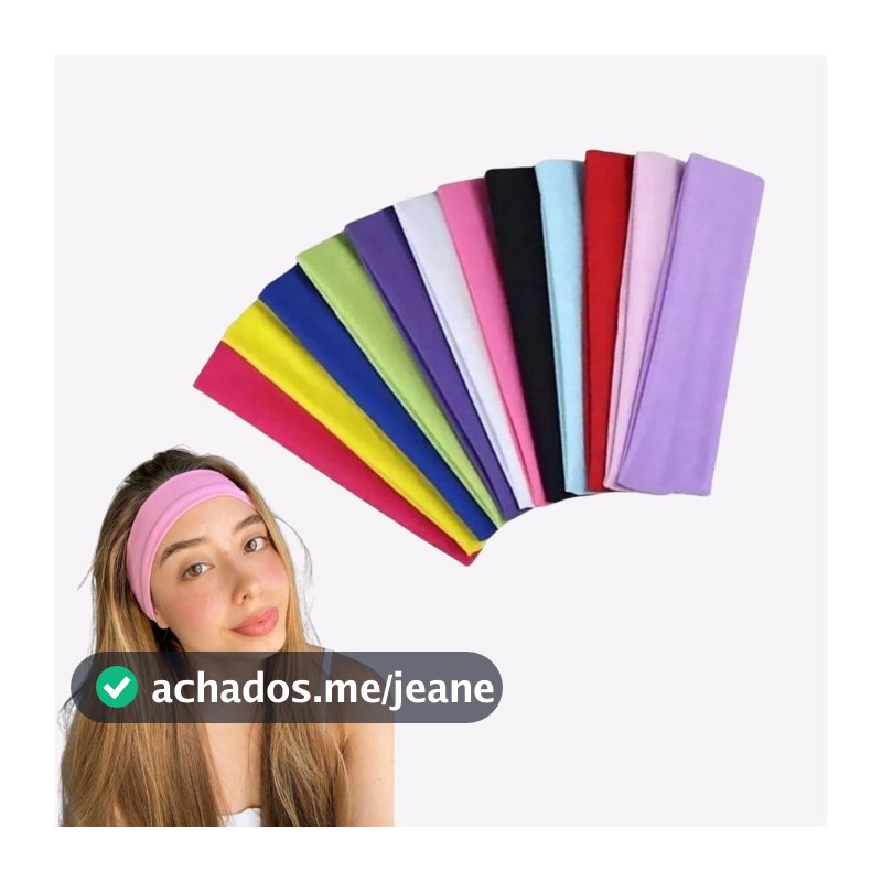 Kit Faixas De Cabelo Confortável Elástica Esporte Tiara Academia Lazer Passeio Yoga Headband