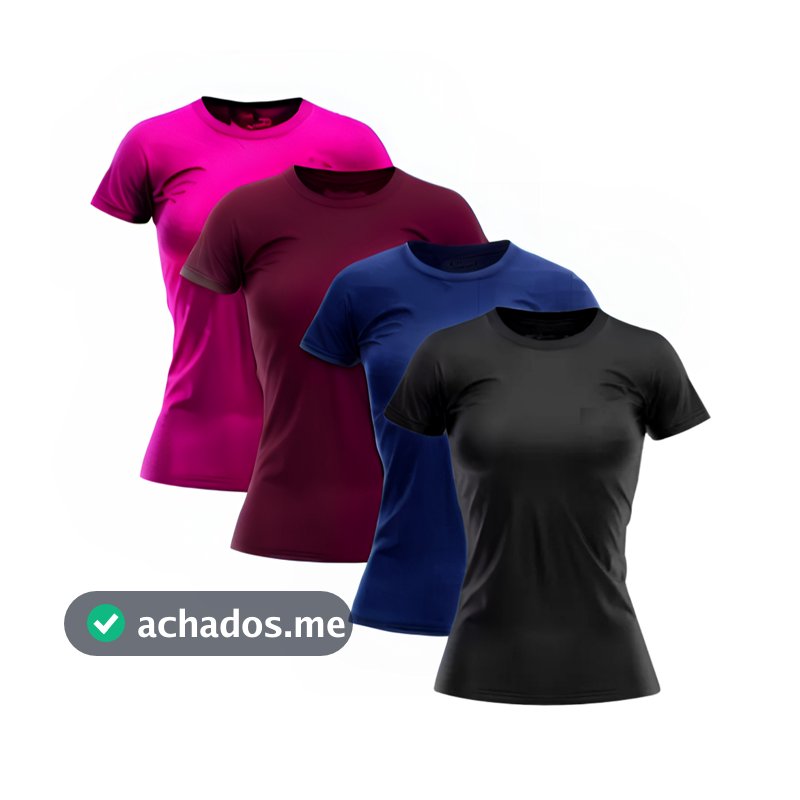 Kit 4 Camisetas Femininas Dry Fit Academia Corrida Treino Caminhada Poliéster Premium