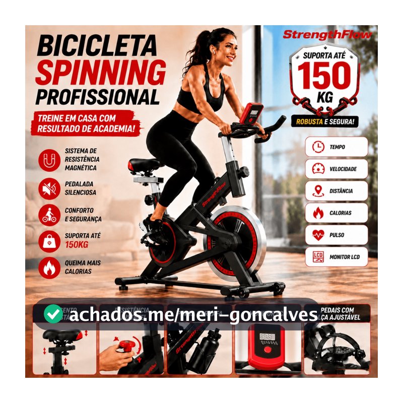 Bicicleta dinâmica profissional, adequada para locais de ginástica e Fitness-150kg