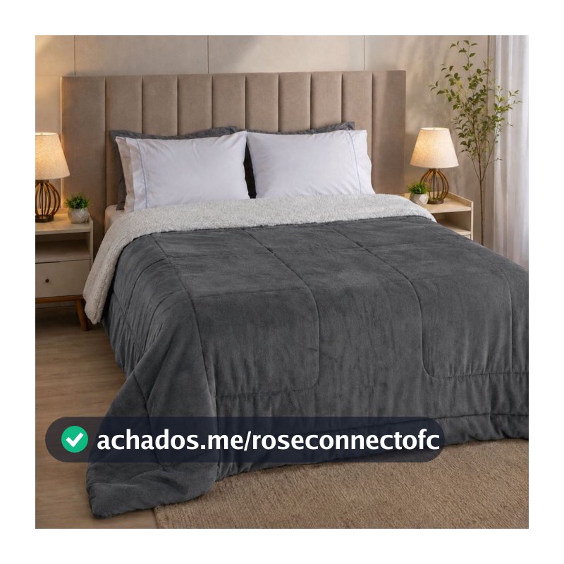 Coberdrom Edredom Casal Queen Sherpa Pele Carneiro Manta Soft Dupla Face Macio Quente Inverno Cama
