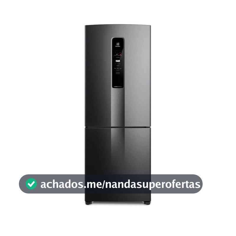 Geladeira Electrolux Frost Free Inverter 490L com AutoSense Inverse Black Inox Look (IB7B)