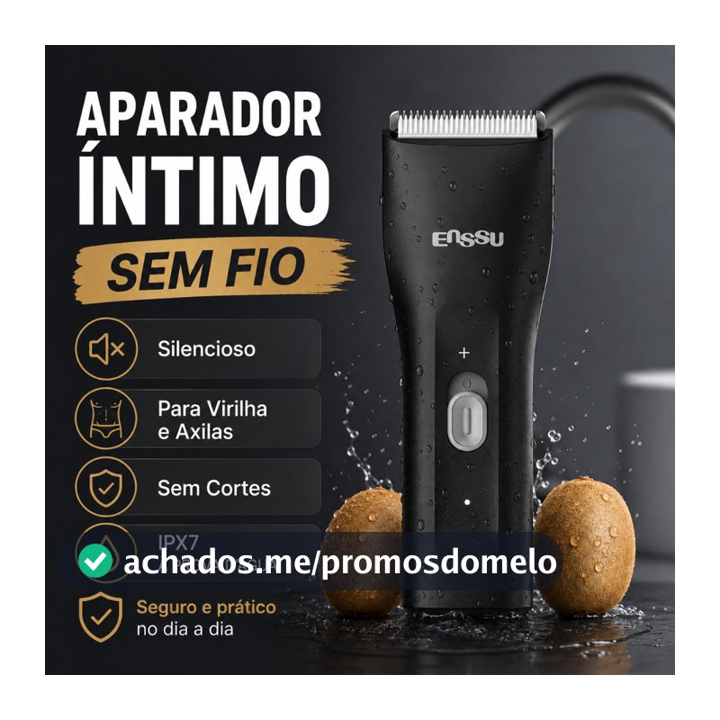 Aparador de Pelos Sem Fio Silencioso para Virilha e Axilas