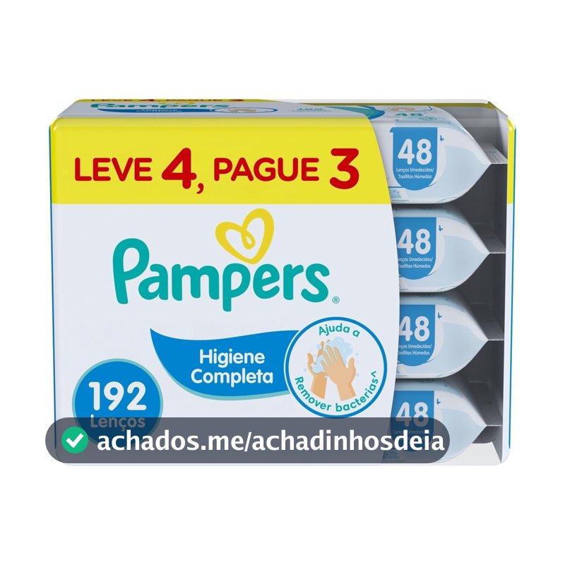 Lenços Umedecidos Pampers Higiene Completa 192 Unidades