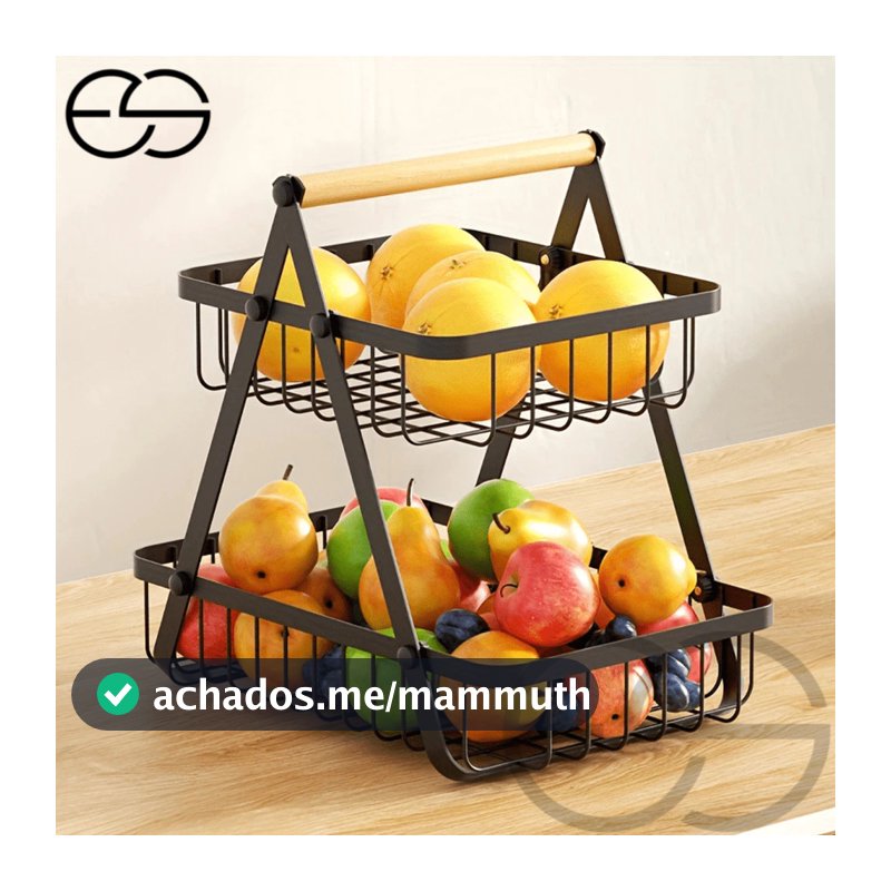 Fruteira de Mesa ou Cesto Multiuso Cesta de metal portátil Organizador para Casa Cozinha Escritório ES