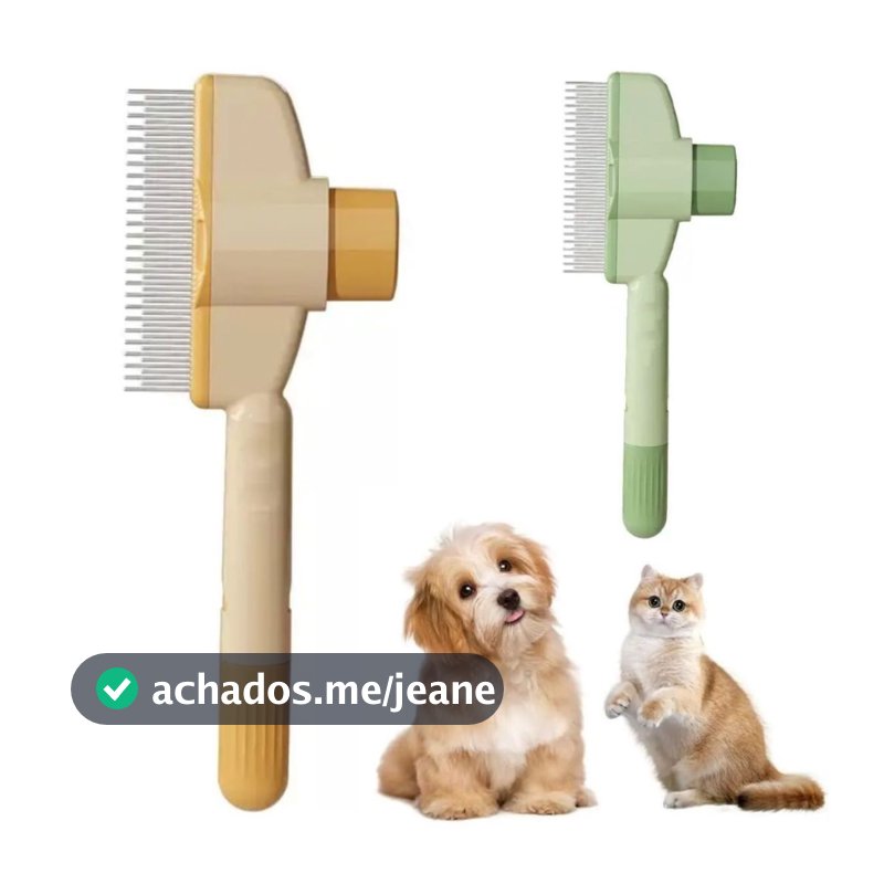 Escova Pet Autolimpante Remove Pelos Mortos de Cachorro e Gato – Anti Nó e Massagem