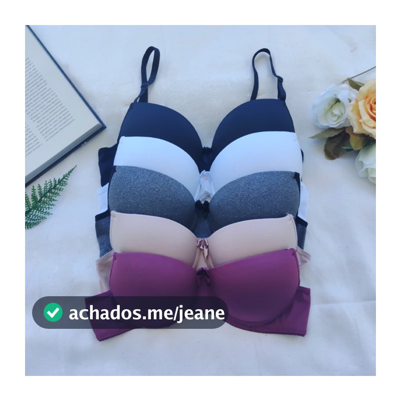 Kit 5 Sutiã Básico Com Bojo  Soutien Sutien Sutian Confortáveis  Imperdível Para o Dia a Dia