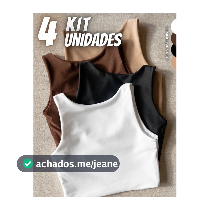 Kit 4 Blusas Regata Feminina Suplex Tshirt Básic Casual de Compressão Academia Dia a Dia Básica Suplex