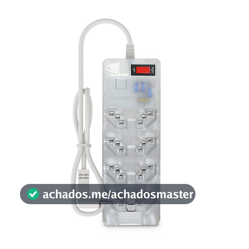 FILTRO DE LINHA + DPS ICLAMPER 8 TOMADAS LCF TRANSPARENTE