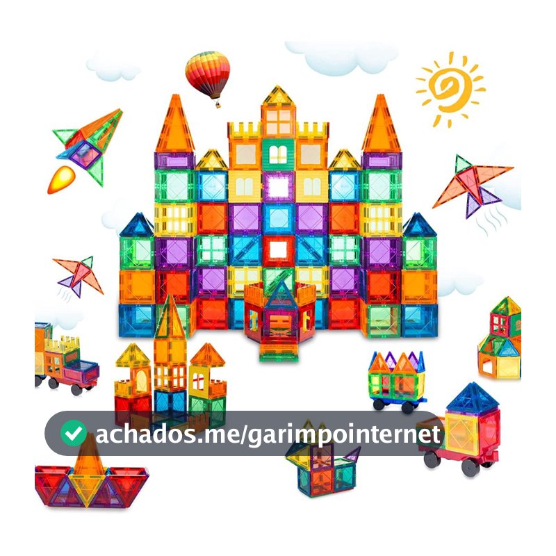 Blocos de Montar Magnéticos Construção Brinquedo Infantil