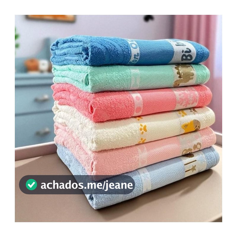 Kit 2 Toalha de Banho Infantil Kids Para Bordar Ponto Cruz 100% Algodão