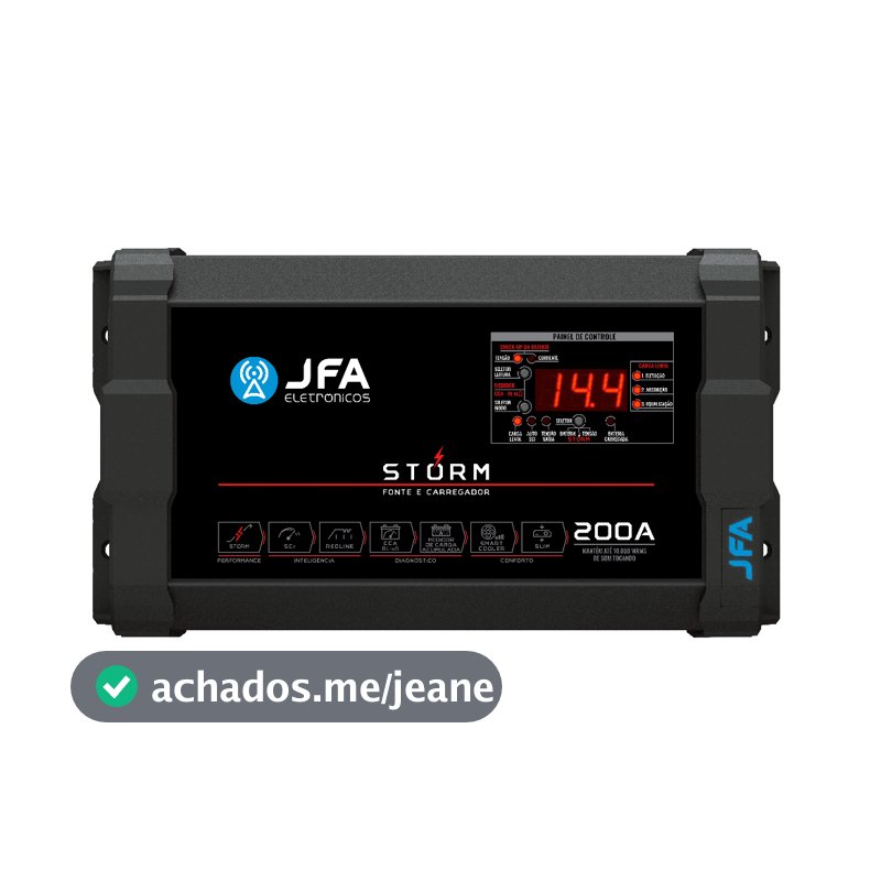 Fonte Automotiva Jfa 200a Storm Voltímetro Digital Mono 220v