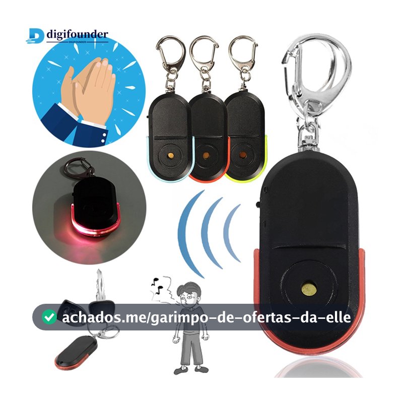 DG Localizador De Chaves De Alarme Anti-Perda Chaveiro Dispositivo De Som Luz Led