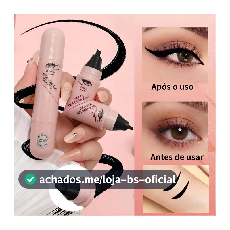 Toque Special Caneta Delineadora Carimbo Ponta Dupla | Delineado Gatinho Perfeito em Segundos | À Prova D’Água e Longa D