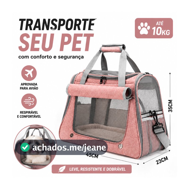 Bolsa Transporte Pet Cães Gatos Mochila Viagem Avião Cabine Resistente Leve Tela Resistente a Arranhões Respirável