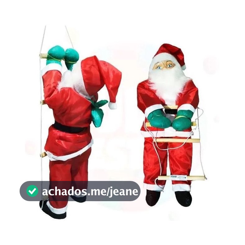 Papai Noel Natalino Escalando Enfeite Natal Subindo Escada 60cm Escalador Decoração de Natal Premium