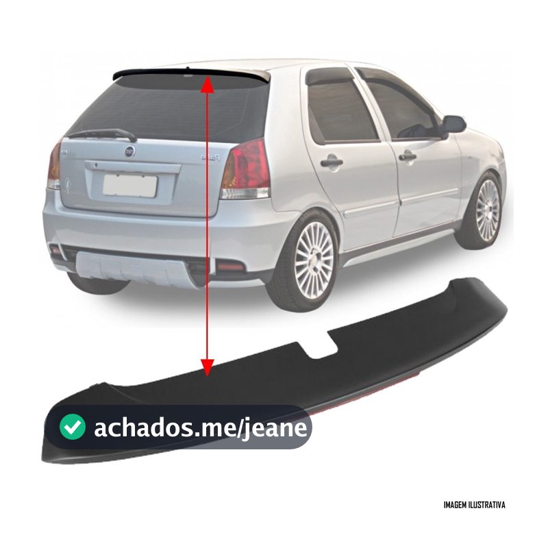 Aerofólio TG Poli Palio 3ª Geração 2004 à 2015 2 e 4 Portas Sem LED Preto
