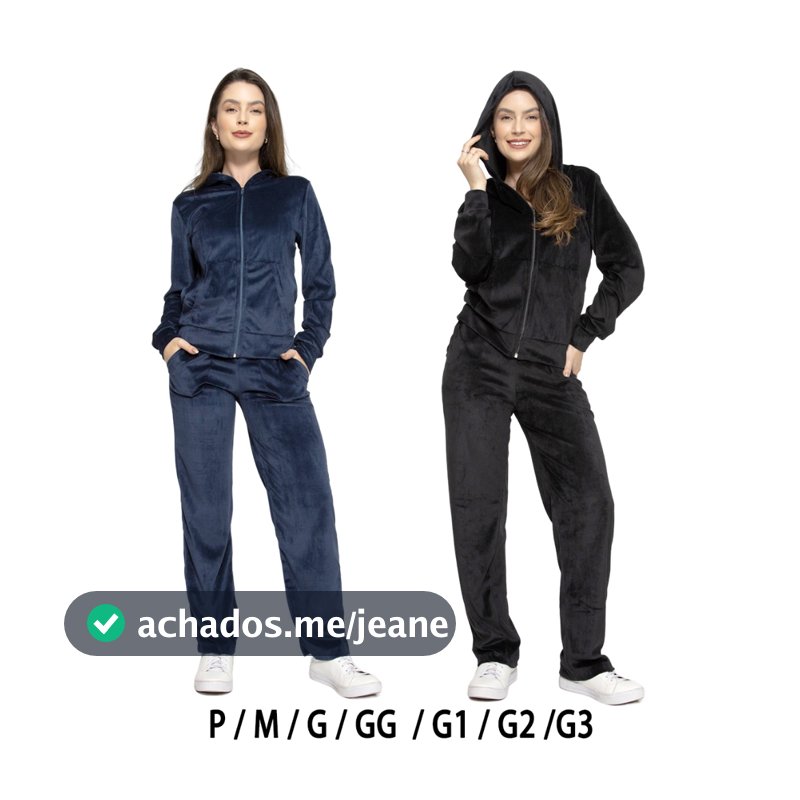 HBD Conjunto Feminino Capuz e Zíper Em Tecido Veludo TR-CON-001