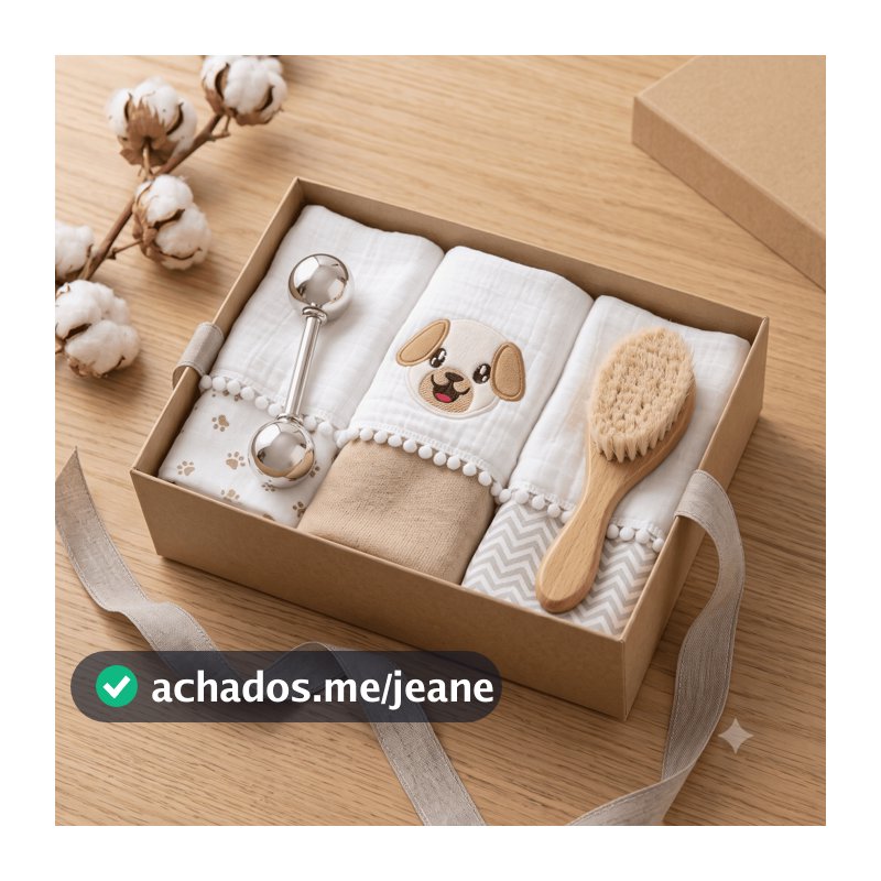 Kit Fraldinhas De Boca Paninho Para Bebê 3 Peças Menino 100% Algodão Miguel Baby Enxovais
