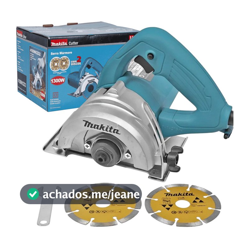 Serra Mármore 110mm 1300W Com 2 Discos 4100NH3ZX2 Makita Profissional