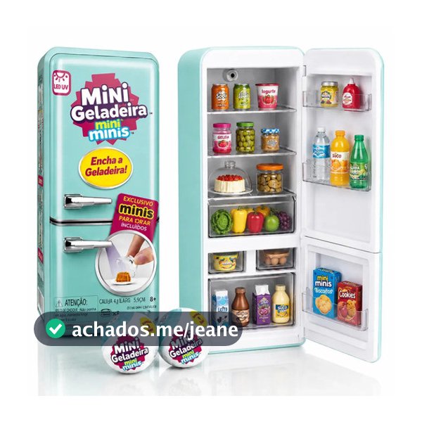 Mini Geladeira Mini brands Brinquedo Infantil Minis + 2 Cap Surpresa