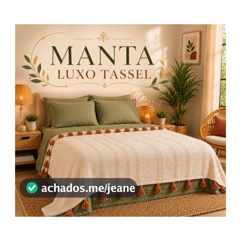 Manta para Sofa Cama Gigante luxo com Pompom Tassel Protetora  Decorativa 2.50 x 1.70m 100% Algodao Promoçao