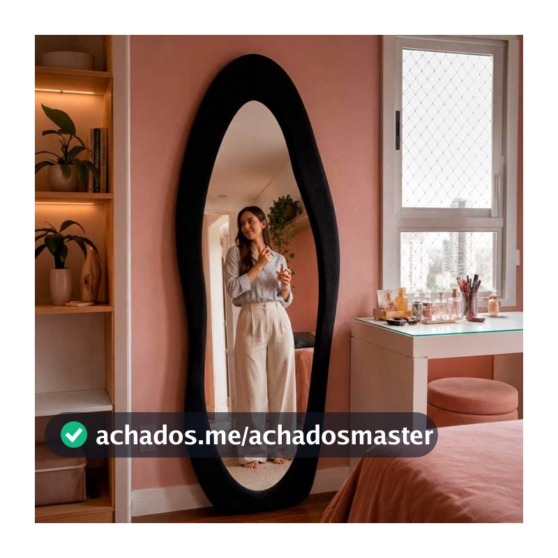 Espelho Grande Decorativo 170x70cm Espelho para Closet Espelho Moldura em Veludo Espelho Selfie