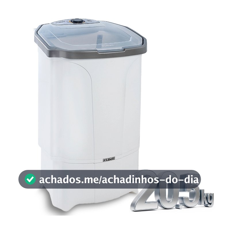 lavadora Tanquinho 20Kg Elétrica Libell Lavagem Por Turbilhonamento Maquina Tampa Branca 127V 220V