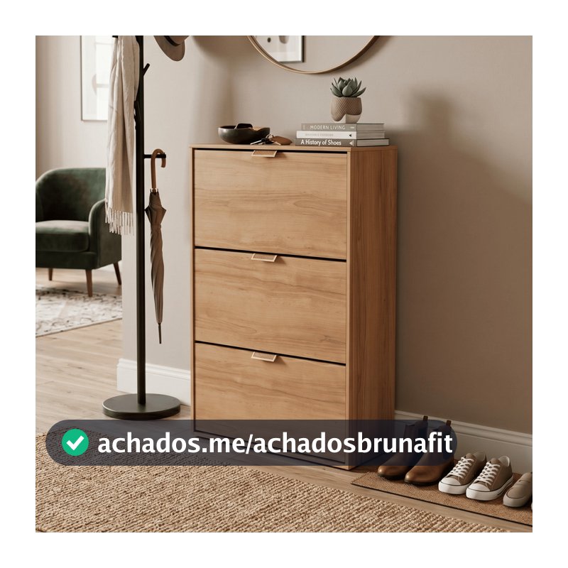 Sapateira Vertical 3 Porta Basculante Hall De Entrada Quarto Organizador