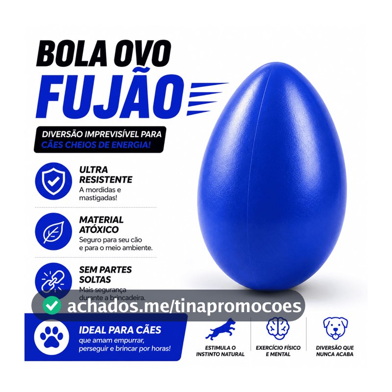 Brinquedo Pet Ovo Fujão Resistente Bola Interativa Anti-Estresse