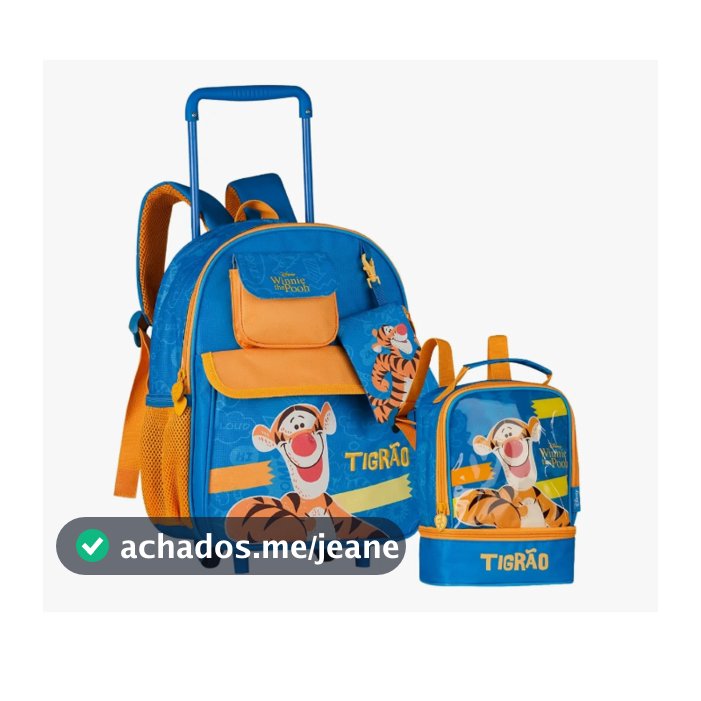 Mochila Carrinho Tigrão Clio Original Disney Pooh Rodinhas