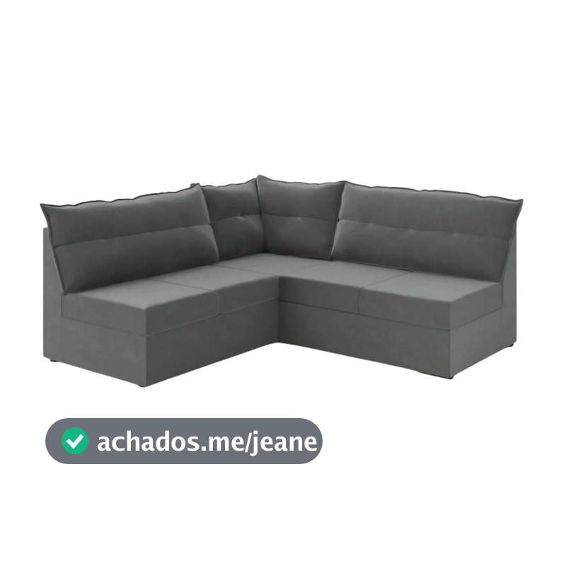 Sofá de Canto 5 Lugares Renaut Suede Cinza Mamflex