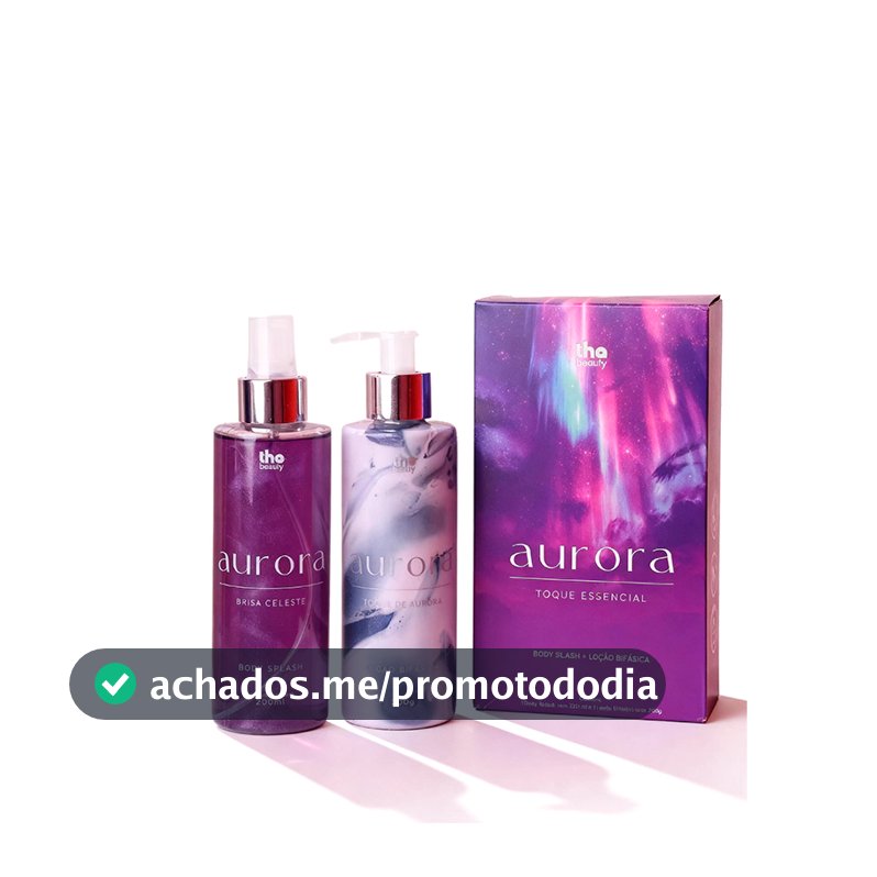 Kit Aurora ThaBeauty Body Splash E Loção Hidratante Fragrância Floral Frutal Doce Alta Fixação