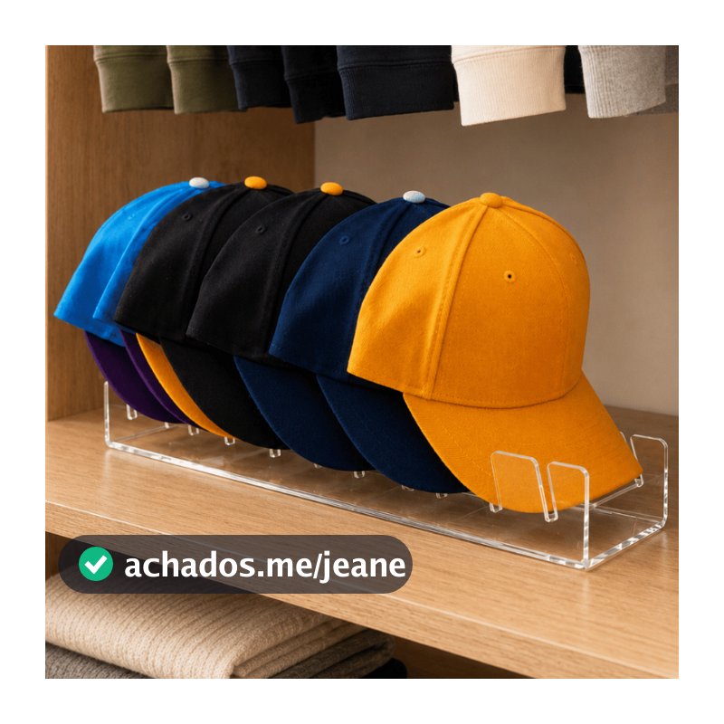 Suporte Organizador De Bonés Em Acrílico Expositor Porta Boné Resistente