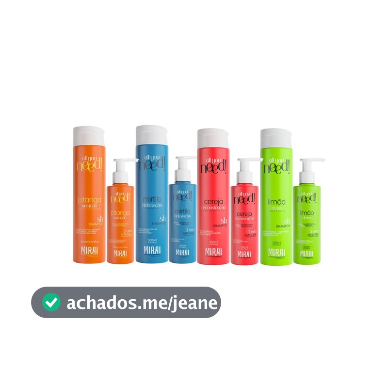 Kit Shampoo e Mascara Condicionante Nutrição - Reconstrução - Hidratação - Detox  Mirai Cosméticos