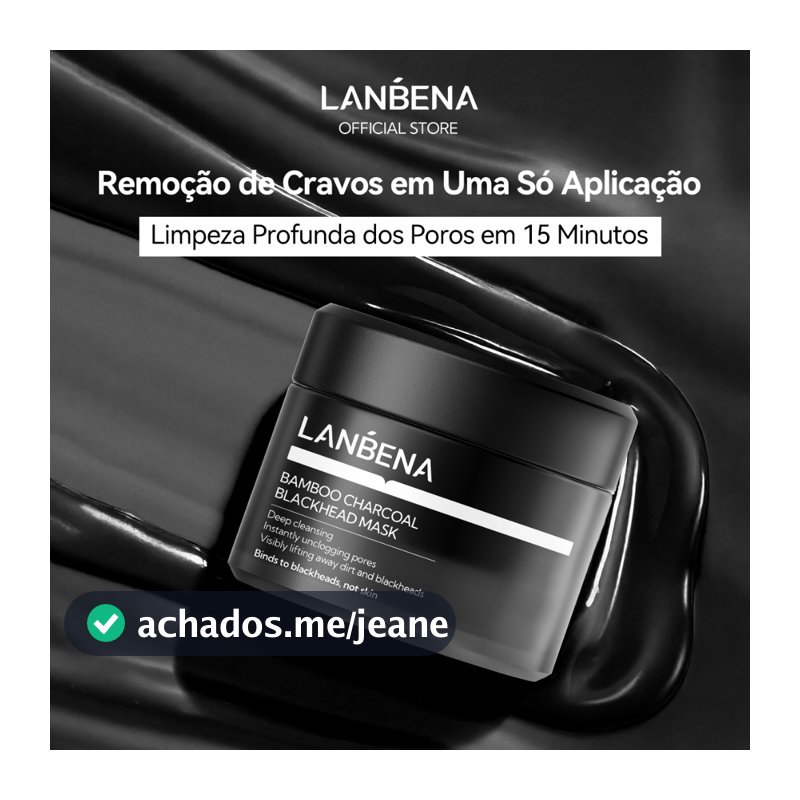 LANBENA Máscara Peel Off de Carvão de Bambu para Remoção de Cravos Nasais de Limpeza Profunda+60 unidades de papel