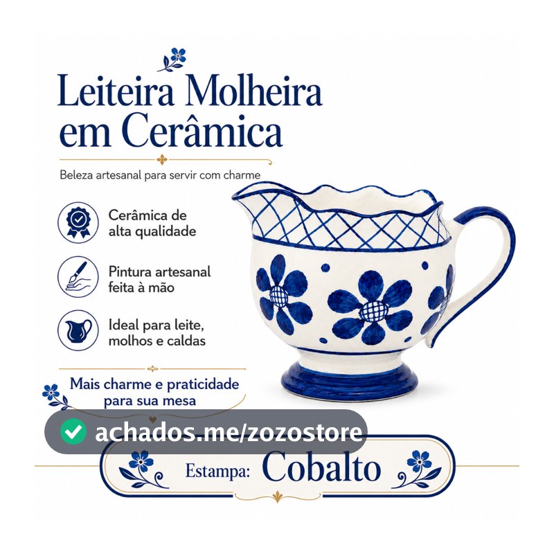 Leiteira Molheira Cerâmica Artesanal Jarra Louça Mesa Posta Presente Cozinha Molhos Sopa Caldos Café