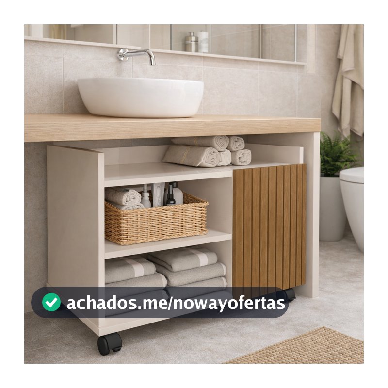 Gabinete para Banheiro ou Lavabo com Rodinhas Armário Multiuso Organizador Design Moderno e Funcional