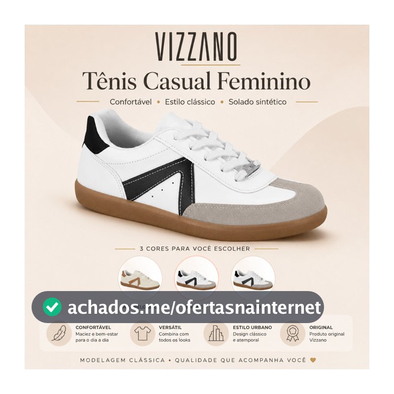 Sapato Feminino Vizzano Casual Modelagem Clássica Solado Sintético Original