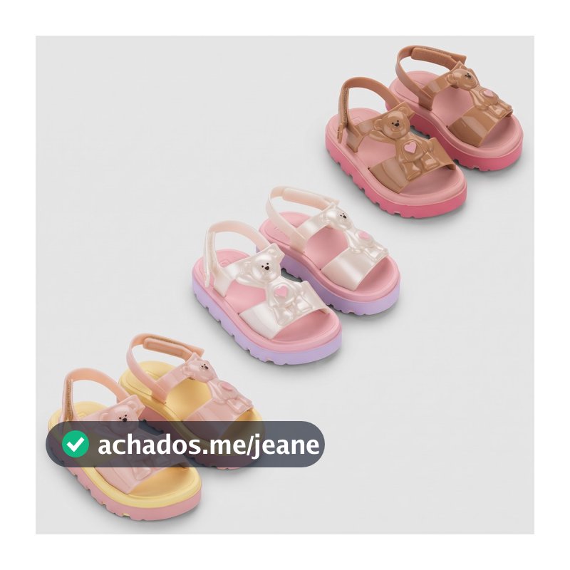 Sandália Papete Infantil Menina Zaxynina Ursinho Original