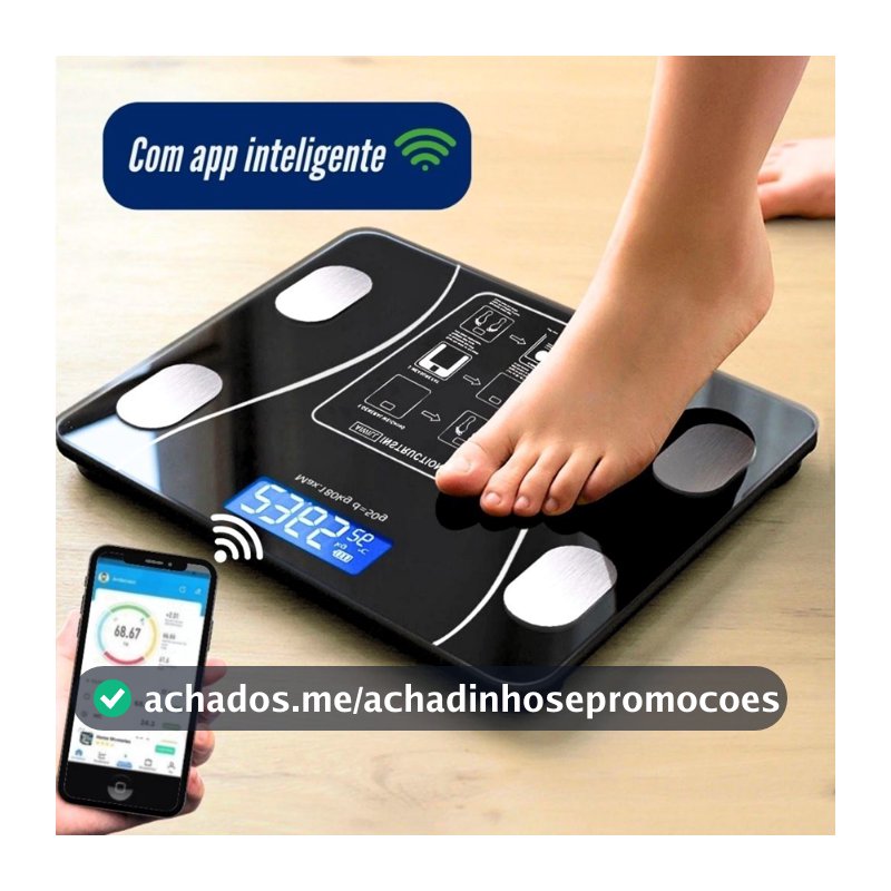 Balança Inteligente com Bioimpedância, App Integrado e Capacidade de até 180kg